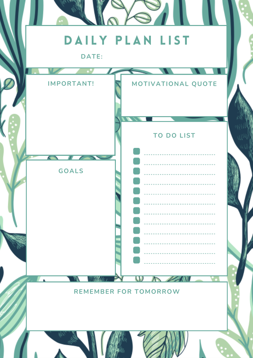 Teacher free printable daily planner sheet