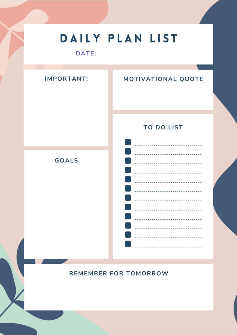 Daily teacher planner sheet